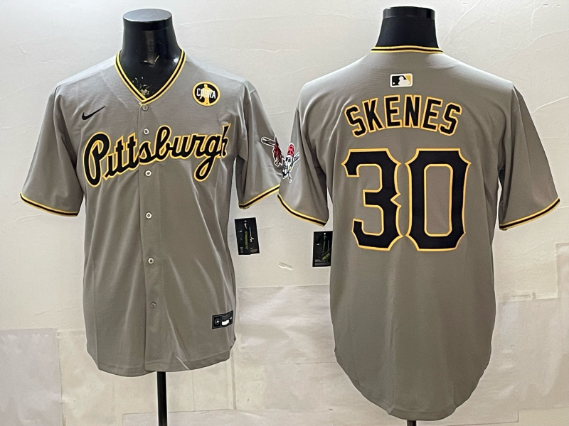 Men Pittsburgh Pirates #30 Skenes Grey Game 2026 Nike MLB Jersey 04->pittsburgh pirates->MLB Jersey